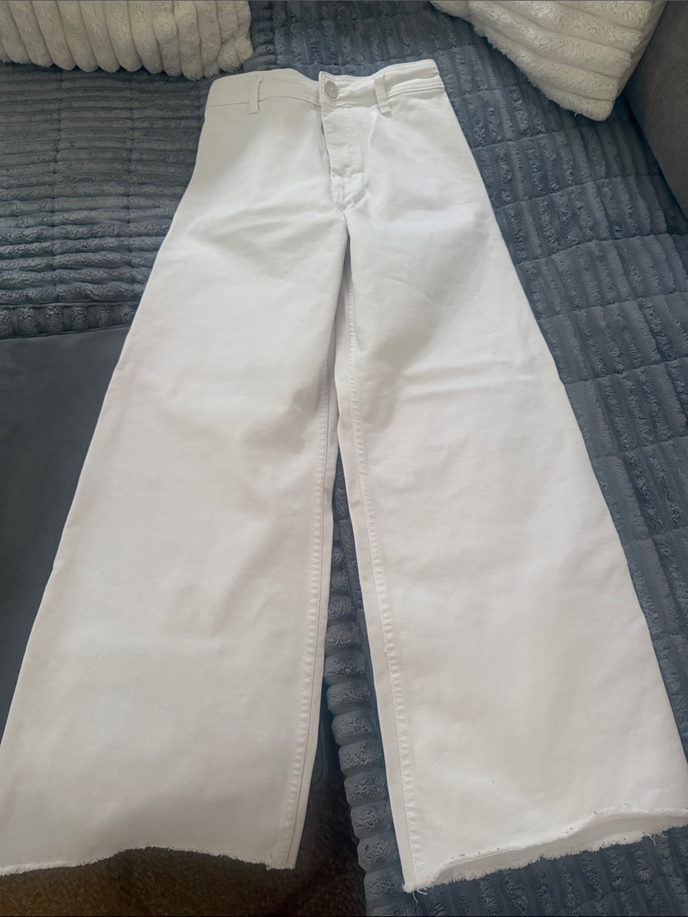 Zara women White Wide-Leg Jeans